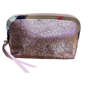 Burberry Pink Sequined Cosmetic Bag with COA